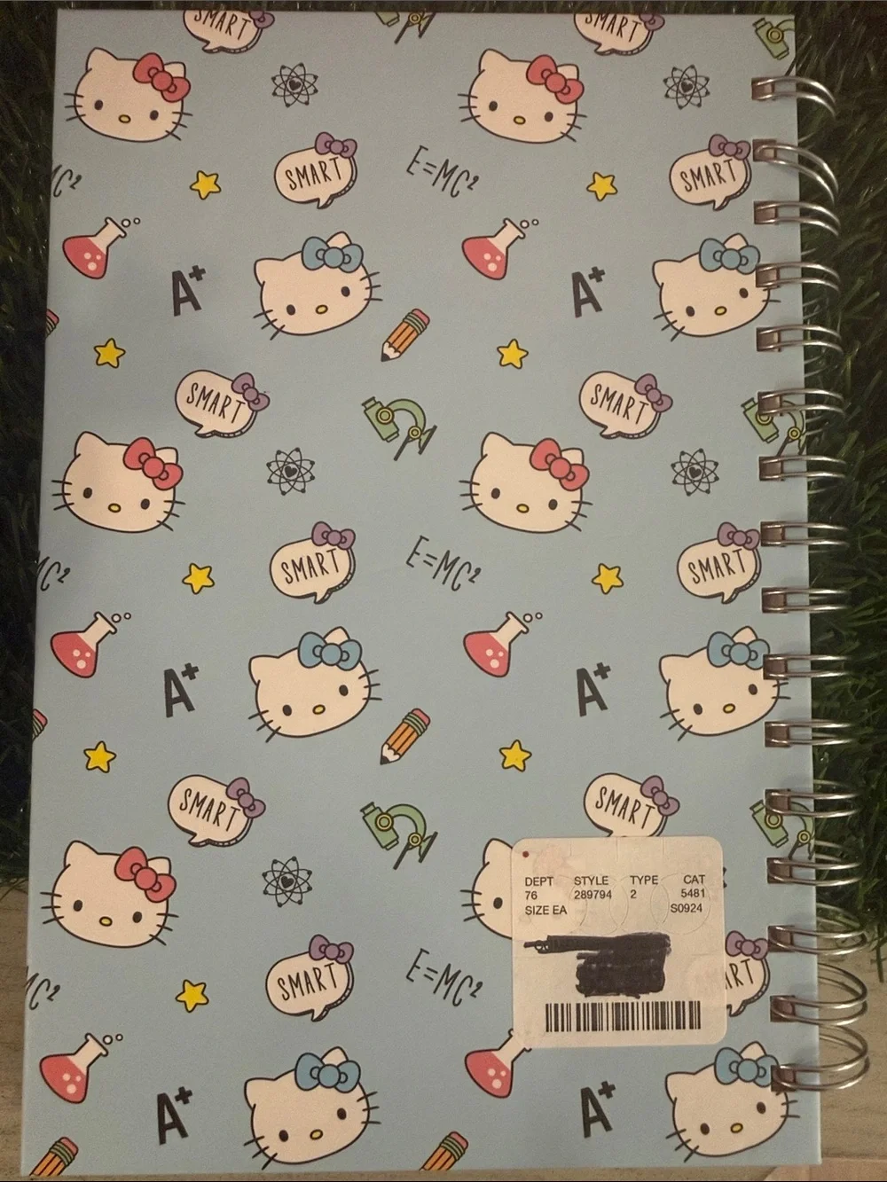 Sanrio Hello Kitty Light Blue Spiral Notebook with Character Pattern